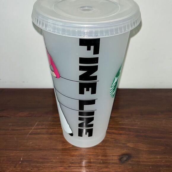 EMMA Harry Styles Fine Line Song by Starbucks Plastic Glass Cup w/top no straw - Picture 4 of 4